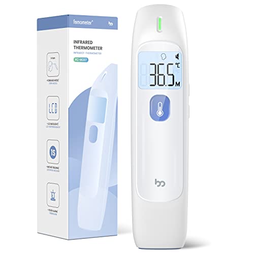 Fieberthermometer kontaktlos für Erwachsene Kinder Baby, digitales Stirnthermometer temperaturmessgerät, genaues schnelles Ablesen, Fieberalarm, Speicherabruf mit genauer Zeit, weiß
