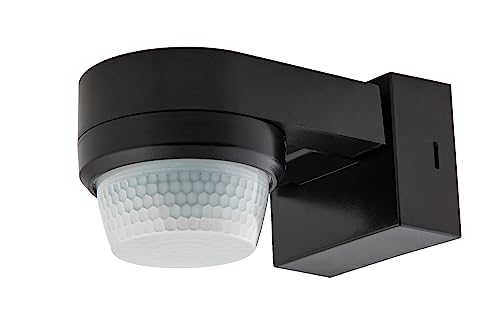 HUBER Motion 100 Infrarot Bewegungsmelder 360° mit 4 Sensoren und Fresnel-Linse - IP65 Bewegungsmelder LED geeignet I inkl. Unterkriechschutz & Bereichsbegrenzung, Wand-/Deckenmontage, schwarz