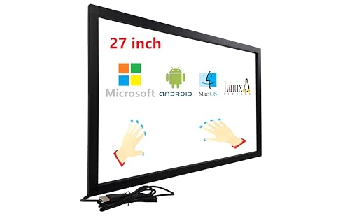 DeYoWo 27 Zoll Infrarot-Touchscreen-Rahmen, IR-Touchscreen-Overlay, Touchscreen-Panel, kostenloser Treiber für interaktives Whiteboard, Touch-LCD-Monitor TV