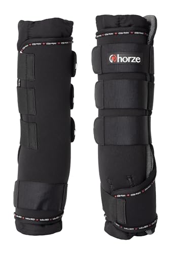 HORZE Pferde Stallgamaschen Cairo Infrarot 2er Set, Schwarz, XL