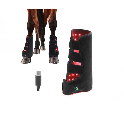 LED-Rotlichttherapiegerät zur Schmerzlinderung und Muskelregeneration in Pferdebeinen – 660nm & 850nm Infrarot-Lichttherapie-Bandage verstellbarem Gürtel,USB-C,tragbare Gelenkpflege für Pferde 1 Stück