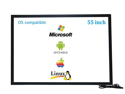 Deyowo 55 Zoll Infrarot-Touchscreen-Rahmen, IR-Touchscreen-Overlay, Touchscreen-Panel, kostenloser Treiber für interaktives Whiteboard, Touch-LCD-Monitor TV