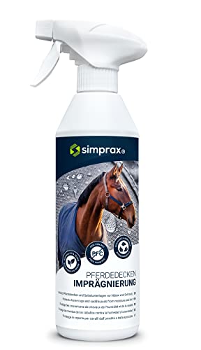 simprax® Pferdedecken Spray-On Imprägnierung - 0,5 Liter - atmungsaktiv und umweltfreundlich - für alle Arten von Tier- und Pferdedecken