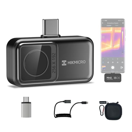 HIKMICRO Mini2 Wärmebildkamera Android, 256 x 192 IR-Auflösung, Wärmebildkamera 25 Hz Bildfrequenz, 50° Weitwinkel, Infrarotkamera 49.152 Pixel, -20°C bis 350°C, USB-C (nicht IOS kompatibel)