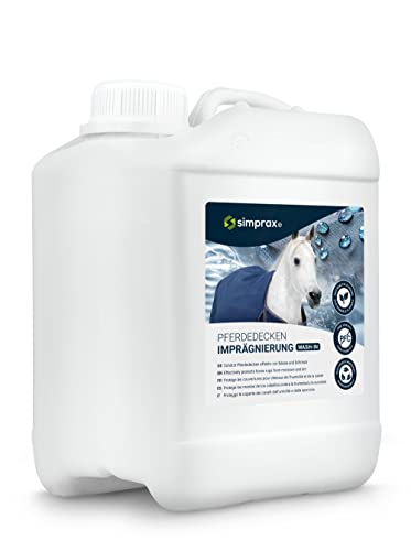 simprax® Pferdedecken Wash-In Imprägnierung 2,5 Liter Einwaschimprägniermittel Atmungsaktiv umweltfreundlich Tierdecke Hundedecke Waschmaschine/Handwäsche