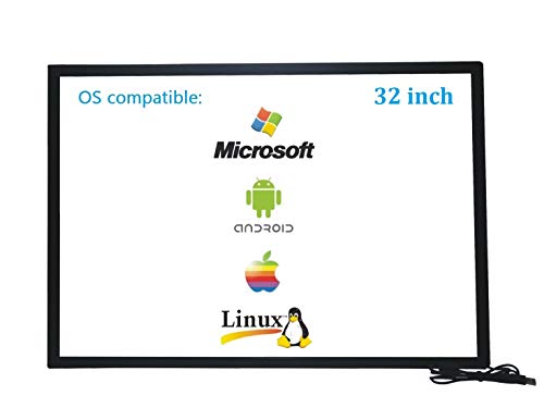 Deyowo 32 Zoll Infrarot-Touchscreen-Rahmen, IR-Touchscreen-Overlay, Touchscreen-Panel, kostenloser Treiber für interaktives Whiteboard, Touch-LCD-Monitor TV