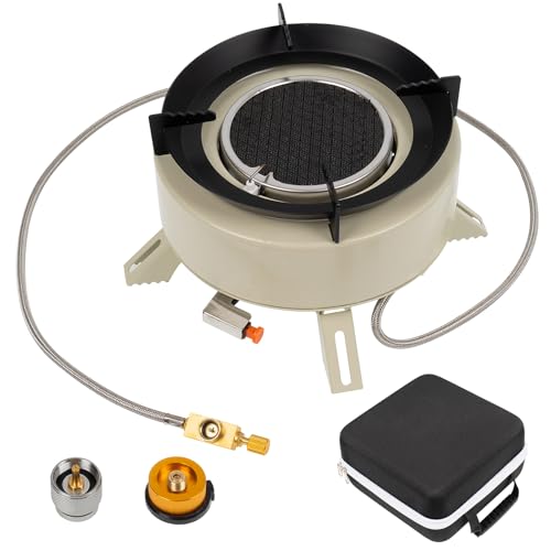 Dyna-Living Campingkocher 4000W,Infrarot-Campingkocher Tragbarer Outdoor Camping Propan Gasherd, Windgeschütztes Energieeffizientes Infrarot-Heizelement mit EVA Box