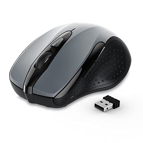 TECKNET Kabellose Maus, 2.4G Funkmaus USB Wireless Mäuse Optischer PC Computer Laptop Maus mit 2600 DPI, 24 Monate Batterielaufzeit, Nano Emfpänger