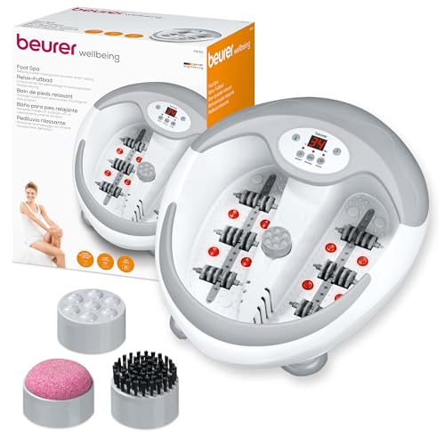 Beurer FB 50 Fußbad, mit Fußreflexzonenmassage, Pediküre-Aufsätze, Wasserheizung, Sprudelmassage, Infrarot-Lichtpunkte und Magnetfeld Anwendung | 1 Stück (1er Pack)