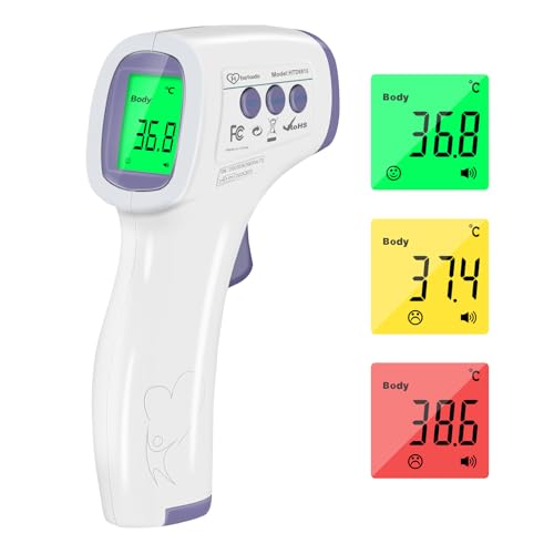 Fieberthermometer Kontaktlos Infrarot Stirnthermometer für Baby Erwachsene Kinder, Digital Thermometer Fieber mit Genaue Ablesungen, Fieberalarm, LCD Anzeige, 50 Speicherfunktion