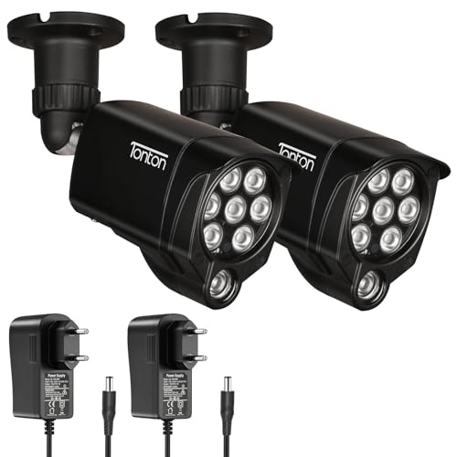 TONTON 8 LED Infrarot-Nachtsicht IR-Licht Beleuchtungslampe LED IR-Strahler 30M (100ft) für Überwachungskamera Wasserdichte Steckdose Videoüberwachung mit 3M Netzteil für Innen-und Außenbereich 2Pack