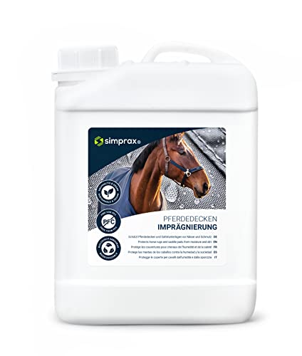 simprax® Pferdedecken Spray-On Imprägnierung - 2,5 Liter Kanister - atmungsaktiv und umweltfreundlich - für alle Arten von Tier- und Pferdedecken