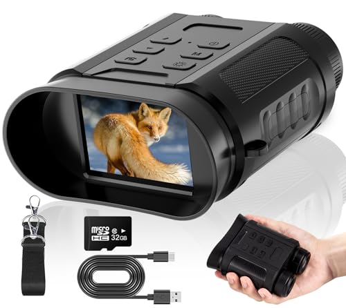 CamZeste 4K 48MP Nachtsichtgerät, 2.4' HD Digital Infrarot Fernglas Nachtsicht mit 7 Stufen Infrarot, 2500mAh Wiederaufladbares, 8X Digitalzoom für Wildtierbeobachtung, Camping