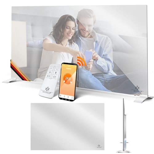 KESSER® Infrarotheizung 500W Spiegelheizung Energiesparend 2in1 Standgerät & Wandmontage Elektroheizung mit Erkennung Offener Fenster + Fernbedienung & App-Steuerung Thermostat Infrarot Heizpaneel