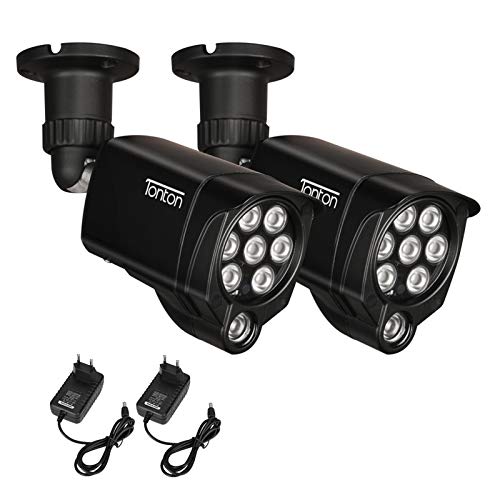 TONTON 8 LED Infrarot-Nachtsicht IR-Licht Beleuchtungslampe LED IR-Strahler 30M (100ft) für Überwachungskamera Wasserdichte Steckdose Videoüberwachung mit 3M Netzteil für Innen-und Außenbereich 2Pack