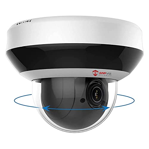 Anpviz 4MP POE IP PTZ Dome Kamera Outdoor 4X optischer Zoom, IP Überwachungskamera IR Nachtsicht wetterfest, mit SD Kartensteckplatz Audio Alarm, Bewegungserkennung kompatibel(PTZIP204WX4IR)