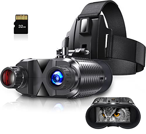 Nachtsichtgerät, Nachtsichtbrille Kompatibel mit Fast Mich Helm, 8-facher Digitaler Zoom, 7-Gang Infrarot, FHD 1080p, 1312 Fuß/400m bei 100% Dunkelheit, Wiederaufladbar über USB