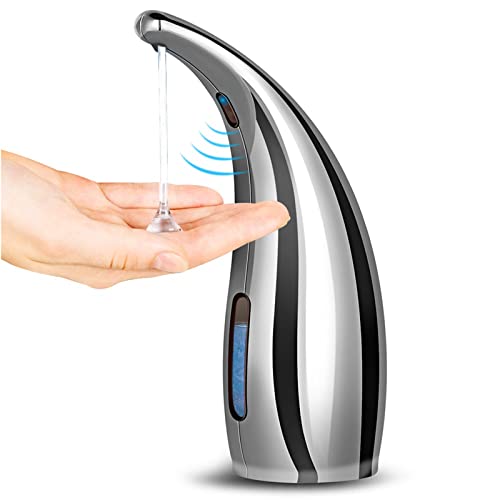 Automatischer Seifenspender, Handseifenspenderpumpe, No Touch Dish Dispenser Seifenset für Küche, Bad und Dusche (300 ml Silber)
