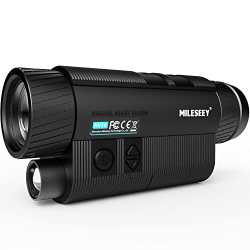 MiLESEEY Infrarot Nachtsichtgerät für Tag und Nacht, Wiederaufladbare Infrarot Nachtsichtbrille, Foto/Video Aufnahme für Jagd, Wildtiere bis zu 200m in völliger Dunkelheit, Stativ, 1,5-Zoll-LCD