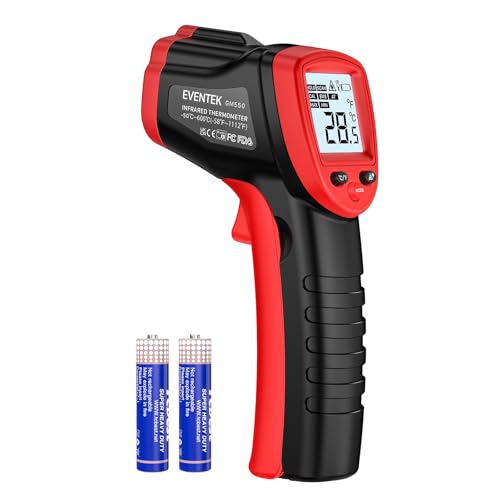 Eventek Infrarot-Thermometer, Temperaturmessgerät Digital -50°C-600°C(-58°F-1112°F) IR Laser Infrarot Thermometer, Berührungslose für Kochen, Pizza, Oven, Braten, Industrie, Meet, Nicht für Menschen