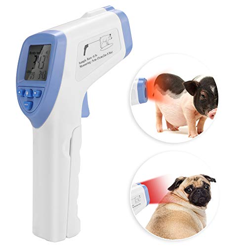 Jacksking Haustier-Thermometer, Hochpräzises Veterinär-Infrarot-Thermometer Tierthermometer für Schweine Schafe Pferd Hund Katze