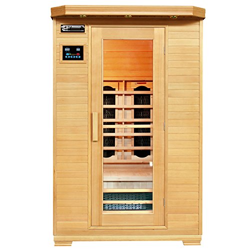 Artsauna Infrarotkabine Oslo – Dual-Heizsystem Infrarotsauna - 2 Personen – LED-Farblicht, digitaler Steuerung – Hemlock-Holz