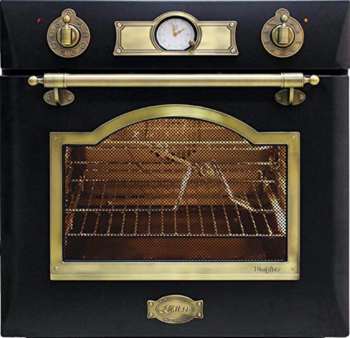 Kaiser Empire EH 6355 Schwarz Exklusiver Nostalgie Backofen 60 cm Autark • Selbstreinigender Elektrobackofen 67L • Einbau-Backofen mit Drehspieß, Heißluft, Grill • Retro Design mit modern Technologie