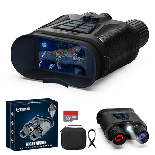 Nachtsichtgerät, CIGMAN 400M 3' HD-Display Infrarot-Fernglas Nachtsicht, 5000mAh Wiederaufladbares Wärmebild-Fernglas, f/1.4 HD-Kamera, 8X Digitalzoom für Jagd, Camping, Beobachtung