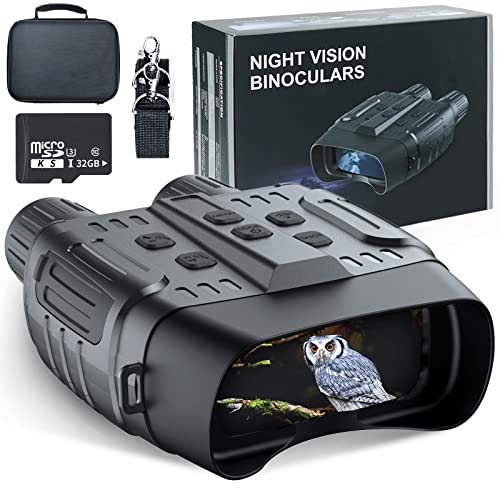 Nachtsichtgerät,TKWSER 4K 5000mAh Wiederaufladbares 3' TFT UHD Nachtsichtgeräte,10X Digital Zoom Nachtsicht Fernglas,IP55 Nachtsichtgerät für Jagd Zelten mit 32GB TF-Karte