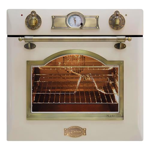 Kaiser Empire EH 6355 Elfenbein Exklusiver Nostalgie Backofen 60 cm • Selbstreinigender Elektrobackofen 67L • Einbau-Backofen mit Drehspieß, Heißluft, Grill • Retro Design mit modernster Technologie