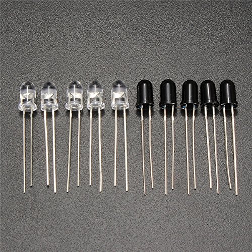 ILS - 10Stücker 5mm 940nmR Infrarot Diode Starten Sender Empfänger LED