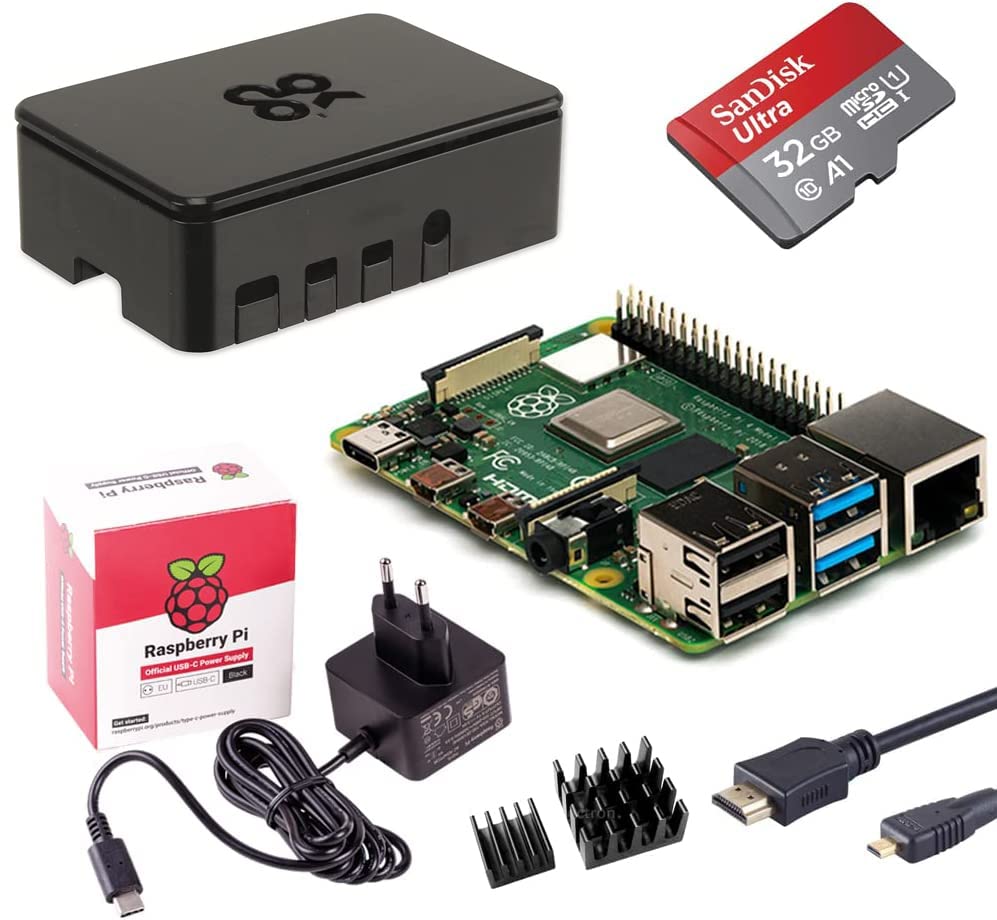 Raspberry Pi 4 Model B 2GB Desktop-Starter-Kit (32 GB, schwarz)